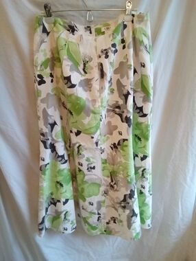 Cato Green and Cream Floral Midi Skirt with Top. 18W/XL